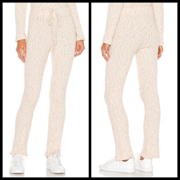 💕HEARTLOOM💕 Nikita Pant Oat Ribbed Soft & Cozy Wide Leg Sweatpants M NWT - Picture 3 of 14